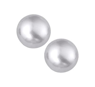 YO&NO - Oorbellen - Zilver - Oorknoppen - Parel - Button - 9mm - Sieraden vrouw - Gerhodineerd - zilver 925