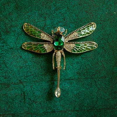 Edele Retro Handgemaakte Libelle Emaille Broche Vrouw Bruiloft Feest Kleding Broches Strass Dieren Corsage black