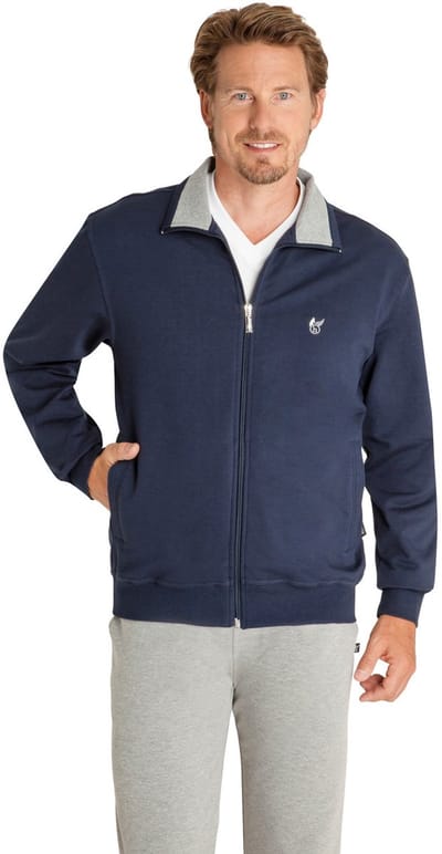 Heren homewear jasje Hajo blauw - Blauw - Maat - 48