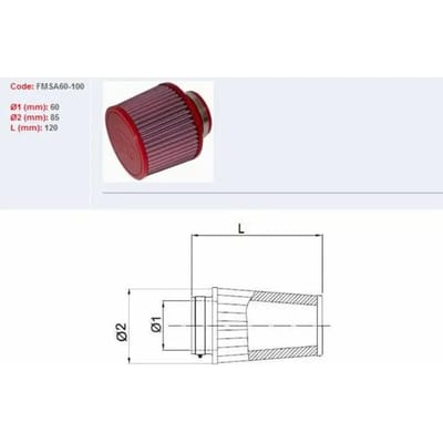 Motorfiets luchtfilter BMC FMSA60 100
