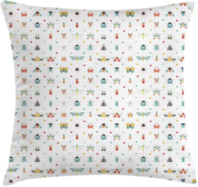 ABAKUHAUS Insecten-kussenhoes – 40x40 cm – Bedrukt aan beide zijden, rits