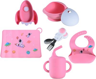 Sproudsy Serviesset Space - Kinderservies - Kraamcadeau - Baby - 6-delig - Rose Quartz