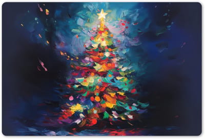 Placemats 45x30 cm - Placemat kunststof - 1 stuk - Kerstboom - Kerst - Abstract - Kleurrijk - Borden onderleggers - Decoratie voor op tafel - Keuken tafeldecoratie accessoires - Vinyl onderlegger - Tafelversiering