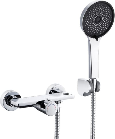 Auralum Badmengkraan met Handdoucheset - Chroom - badmengkraan set met 5 functies - opbouw badkraan met handdouche complete set - wandmontage