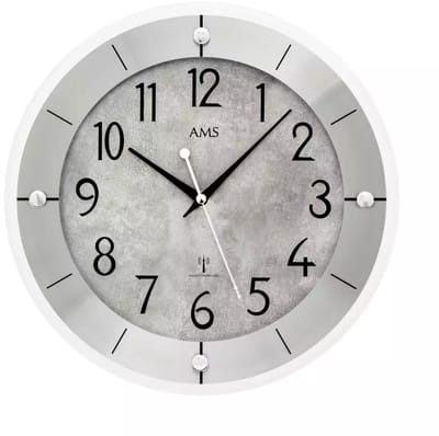AMS - 5590 - Wandklok Radiogestuurd - 31cm - zilveroptiek - met duidelijke cijfers
