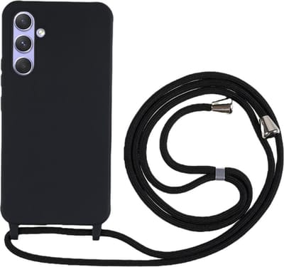 Coverup Hoesje - Geschikt voor Samsung Galaxy S25 Hoesje - Coverup Colour TPU Back Cover met Koord - Zwart