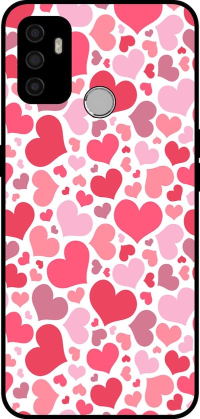 Smartphonica Telefoonhoesje Geschikt voor Oppo A32 / A33 / A53 / A53s met Hartjes Print - Hearts Design TPU Backcover Case - Kinder Hoesje met Hartjes Design geschikt voor Oppo A32;Oppo A33;Oppo A53;Oppo A53s