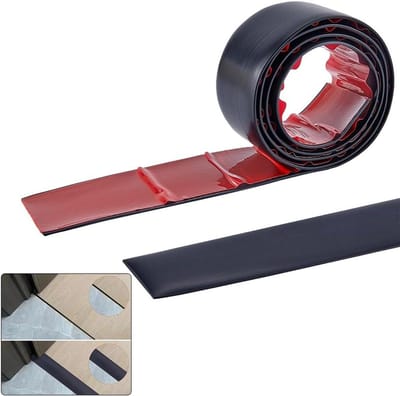 Vloerovergangsstrip - Vloerverbinding - Zelfklevend - PVC - Laminaat en Tapijt - Plat model - Drempel - Overgangstegels - Zwart - 1,2 meter x 5 cm