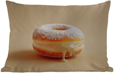 Buitenkussens - Donut - Romig - Poedersuiker - Beige - 60x40 cm - Weerbestendig