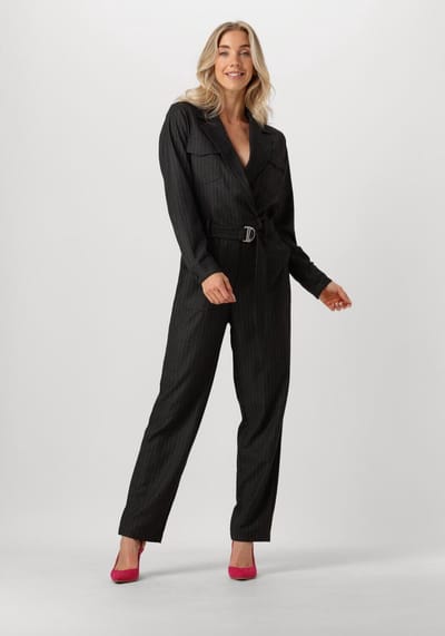 AAIKO Jessie Pinstripe Vis 548 Jumpsuits Dames - Zwart - Maat S