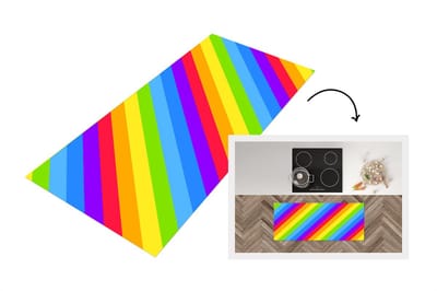 Keukenloper - Loper keuken - Regenboog - Patronen - Pride - 120x50 cm - Keukenloper vinyl