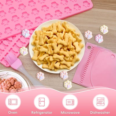 Bakmat voor hondenkoekjes Mini, anti-aanbak, kleine siliconen vorm, herbruikbare siliconenmat, bakvorm voor koekjes, lekkernijen, bonbons