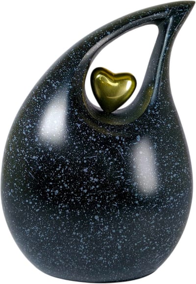 XXL As Urn - 3.65 Liter - Teardrop - Druppel Urn - Crematie Urn - Uniek - Voor Huisdieren of Menselijk As - Crematie As - Decoratie Urn - Black Marble