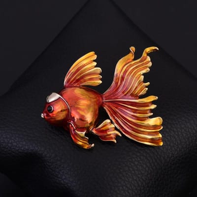 Broche Poisson Rouge Mode Femme Homme Animal Rouge Poisson Corsage Épingle Manteau Boucle Pull Badge Broches Accessoires brown