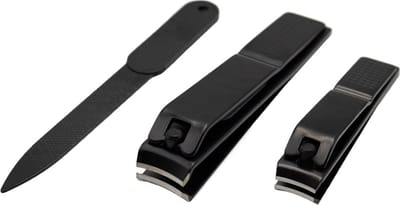 MMOBIEL 3 Delige Nagelknipper Set Voor Pedicure en Manicure - Mat Zwart