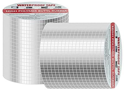 Waterdichte Butylrubber Afdichtingstape 5m x 10cm - Aluminiumfolie Zelfklevende Band voor Daklekkage, Scheuren en Buisbreuk