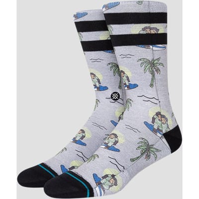 Stance unisex casual sokken surfin monkey crew multi