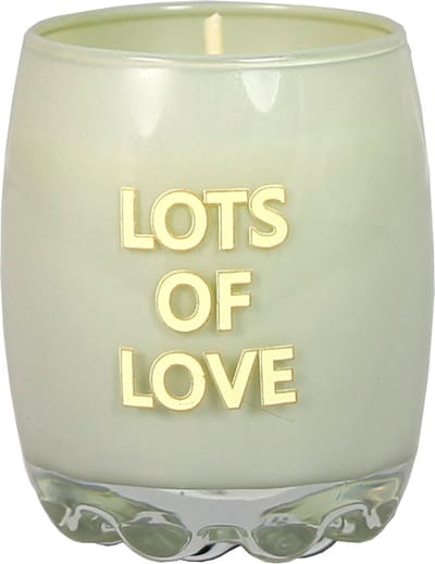 MY FLAME - mini sojakaarsje in shotglaasje - LOTS OF LOVE - Minty Bamboo - 20 branduren - 5.5 x 6 cm