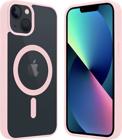 ShieldCase telefoonhoesje geschikt voor Apple iPhone 13 Magneet hoesje transparant gekleurde rand - roze - Shockproof backcover hoesje - Hardcase hoesje - Siliconen hard case hoesje met Magneet ondersteuning