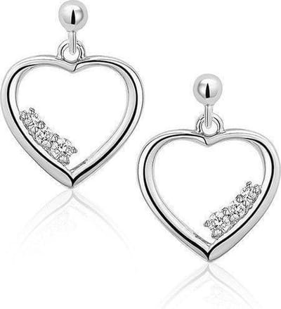 Montebello Oorbellen Este - 925 Zilver Gerhodineerd - Hart - 10x15mm