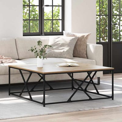 vidaXL - Salontafel - Artisan - Eiken - 100 - x - 100 - x - 40 - cm - Bewerkt - hout