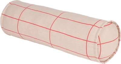 Nobodinoz Vibes Cilinderkussen - Ø18x50cm - Pink Red Grid