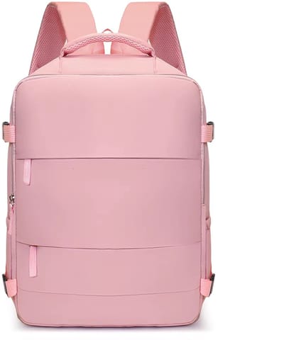 Lichtgewicht Reisrugzak met Grote Capaciteit – Handbagage Rugzak voor Korte Vluchten, Zakelijke Laptop Rugzak en Travel Backpack voor Cabinegebruik-Roze