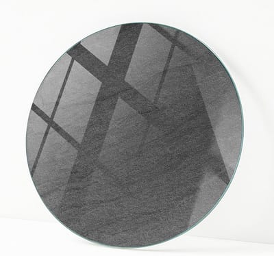 Glazen Tafelblad - Extra Tafelblad - Interieur Verfraaien - Moderne Steentextuur - Ø 80 cm - Natuurlijk Steen