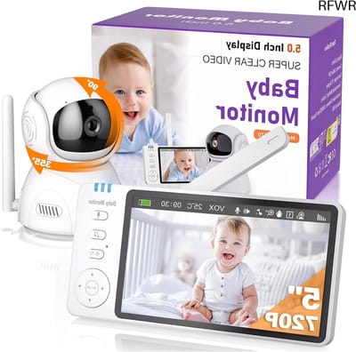 RFWR® Babyfoon met Camera en 5 Inch HD Scherm - Digitale Zoom, Nachtzicht, Temperatuurbewaking