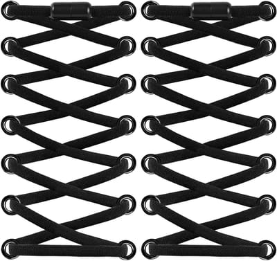 Ronde elastische veters met metalen sluiting, 5 mm, knoopvrije veters voor sport- en hardloopschoenen, wit, voor volwassenen en kinderen, duurzaam en stevig