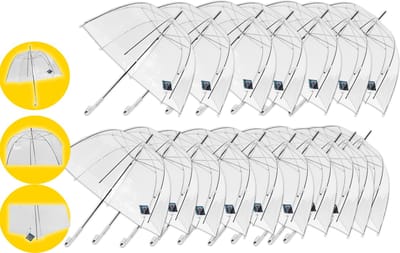 17 stuks Paraplu transparant plastic paraplu's 75 cm - doorzichtige paraplu - trouwparaplu - bruidsparaplu - stijlvol - bruiloft - trouwen - fashionable - trouwparaplu