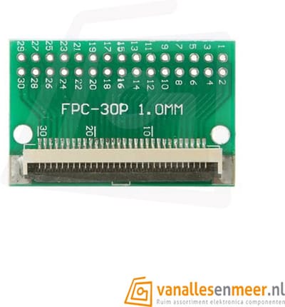 FPC/FFC flat cable PCB 30P 1mm met connector
