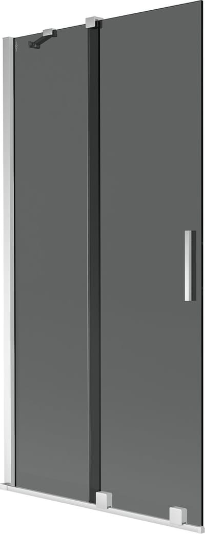 Mexen Velar badwand 2-vleugelig schuifbaar 90 x 150 , grafiet, chroom - 896-090-000-41-01