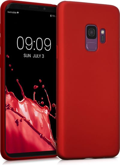 kwmobile telefoonhoesje geschikt voor Samsung Galaxy S9 - Hoesje voor smartphone - Back cover in metallic donkerrood