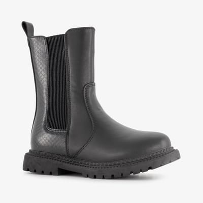 Blue Box meisjes Chelsea boots met croco dessin zwart - Maat 22