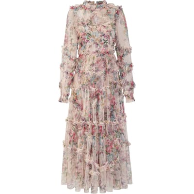 Bloemenjurk Lente en Herfst High-end Avondjurk Franse Jurk Trouwjurk Damesrok XL