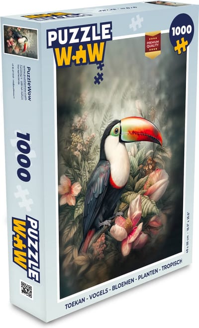 Puzzel Toekan - Vogels - Bloemen - Planten - Tropisch - Legpuzzel - Puzzel 1000 stukjes volwassenen