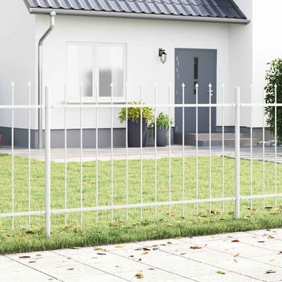 vidaXL - Tuinhek - WOERDEN - 7 - st - 11,9 - x - 1,2 - m - Poedergecoat - staal - Wit