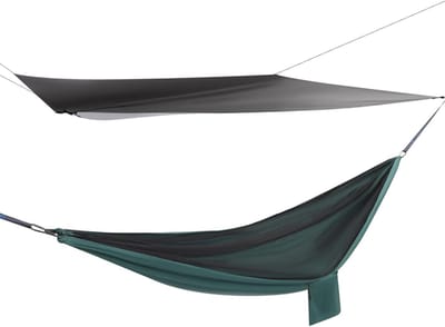 Hangmat met Klamboe - Kampeerhangmat Tarp - Outdoor Ontspanning - Waterdicht Muggenwerend - 290 cm x 140 cm - Zwartgroen