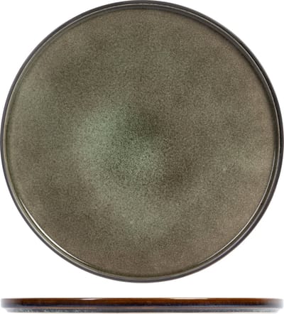 Cosy & Trendy Pizzabord / Onderbord Quintana Green – Ø 33 cm – Bevat 1 pizzabord / onderbord – Groene aardewerk met unieke textuur – Vaatwasser- en Magnetronbestendig