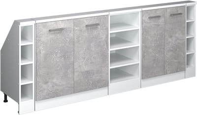Vicco Rion Kastenset voor schuine wand – Set van 5 Beton/Wit