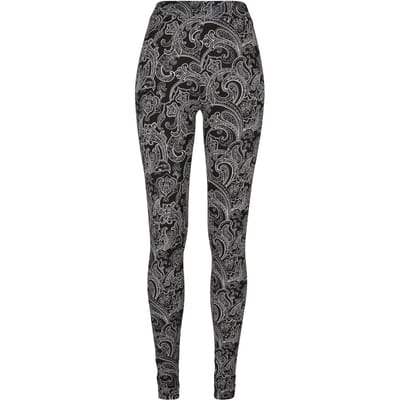 Urban Classics - Soft AOP blacknewpaisley Legging - XS - Zwart