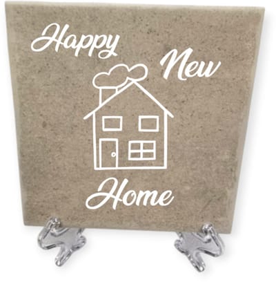 Spreuktegeltje, Tegeltje met tekst: Happy new home, Tegeltje, Cadeau, Tegeltje met tekst, Nieuwe woning, Verhuizing, New Home, Tekst tegeltje, XLX®