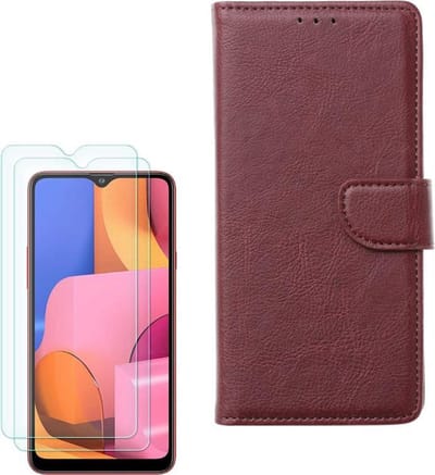 hoesje Geschikt voor: Samsung Galaxy M31S Portemonnee Groen met 2 stuks Glas Screen protector