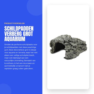 Dailygoods- Aquarium Grot Klein/Middel/Groot - Verstopplek voor Vissen/Schildpadden - Kunsthars Decoratie - Ornament voor Reptielen - Afmetingen 9x7x4 cm tot 15x11x8 cm - Aquariumdecoratie