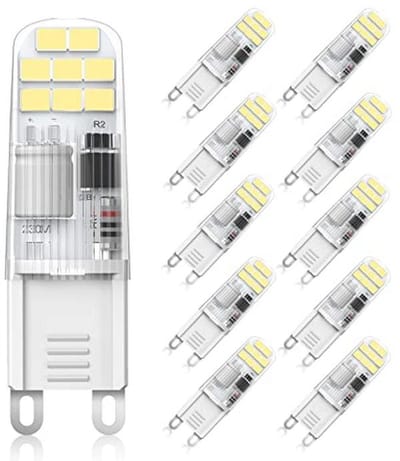 LED Lamp G9 2W 6000K Koud Wit - Vervangt Halogeenlampen 10W, 15W, 20W - 360° Stralingshoek - Verpakking van 10 Stuks