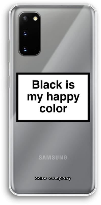 Case Company® - Hoesje geschikt voor Samsung Galaxy S20 hoesje - Black is my happy color - Soft Cover Telefoonhoesje - Bescherming aan alle Kanten en Schermrand