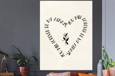 Muurstickers - Sticker Folie - You will forever be my always - Quotes - Liefde - Stel - Spreuken - 120x160 cm - Plakfolie - Muurstickers Kinderkamer - Zelfklevend Behang XXL - Zelfklevend behangpapier - Stickerfolie
