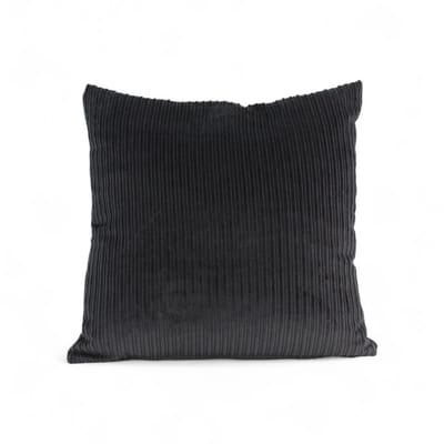 Dog's Companion - Zwart sierkussen 45x45cm in luxe ribcord van 100% katoen | stijlvol, slijtvast en wasbaar kussen voor bank en interieur - Zwart double ribcord sierkussen