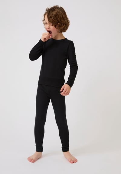 Damart - T-shirt met lange mouwen mix van Thermolactyl Sensitive - Kinderen - Zwart - 8 JAAR